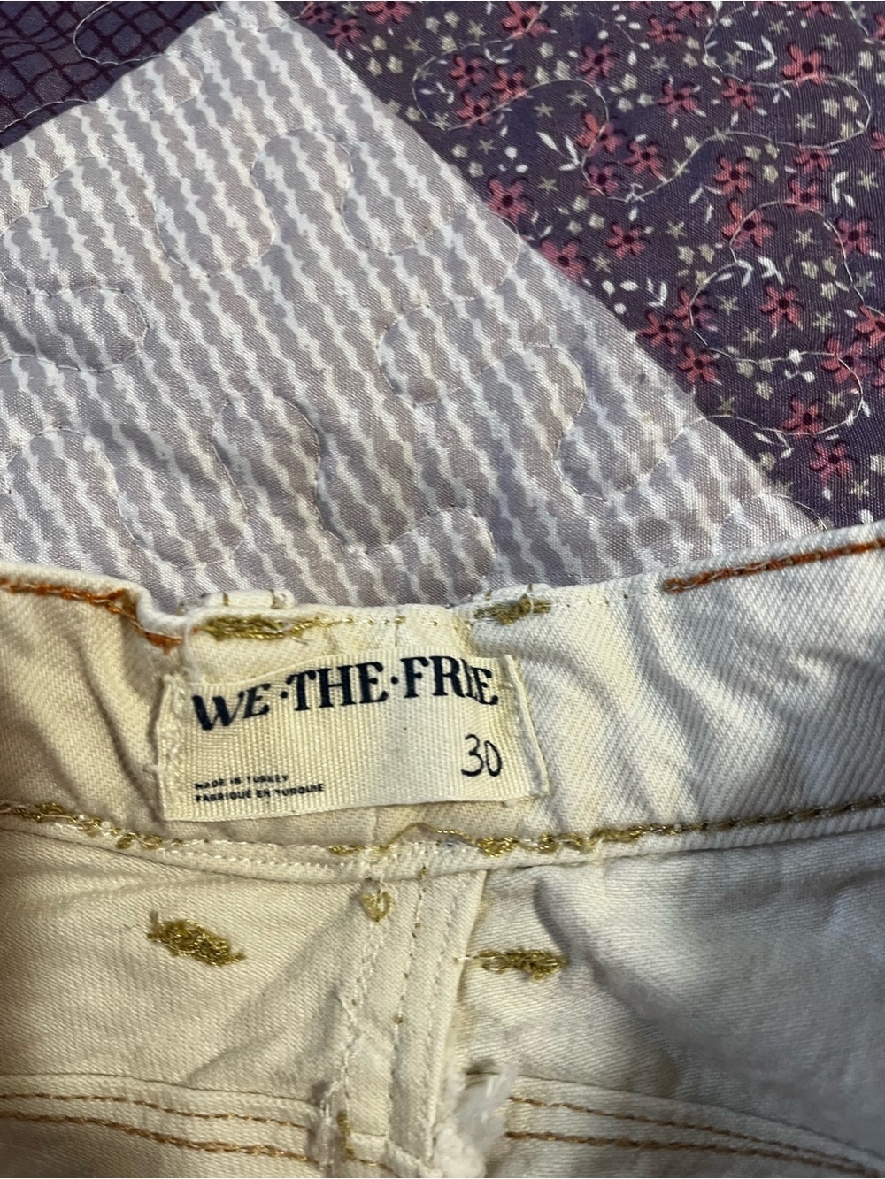 We The Free Good Luck Mid-Rise Barrel Wide-Leg Cream Jeans Women’s Size 30 - Picture 7 of 11